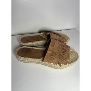 Castañer fringe espadrille slides Sandals Suede  Bohemian Fringe Versatile 37‎